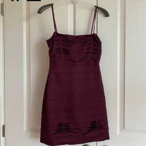 BCBG Maxazria Dark Purple strapless dress